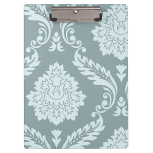 Rococo Damask Art I Duck Egg Blue+Teal Clipboard