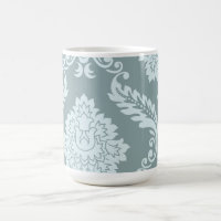 Rococo Damask Art I Duck Egg Blue+Teal