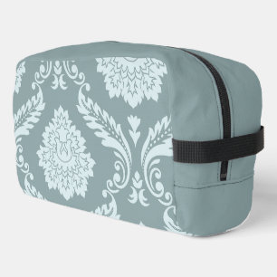Rococo Damask Art I Duck Egg Blue+Teal Dopp Kit