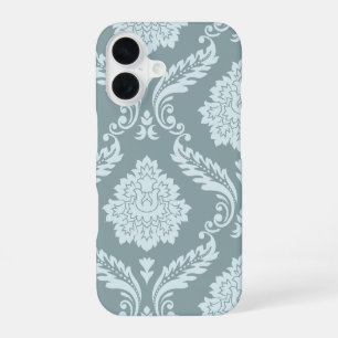Rococo Damask Art I Duck Egg Blue+Teal iPhone 16 Case