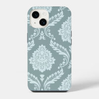 Rococo Damask Art I Duck Egg Blue+Teal
