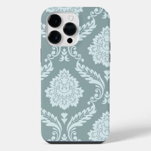 Rococo Damask Art I Duck Egg Blue+Teal iPhone 14 Pro Max Case