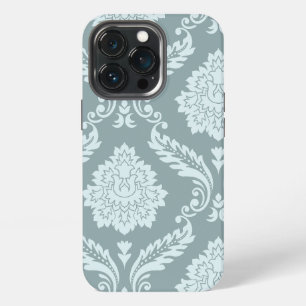 Rococo Damask Art I Duck Egg Blue+Teal iPhone 13 Pro Case