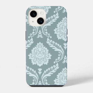 Rococo Damask Art I Duck Egg Blue+Teal iPhone 14 Case
