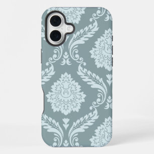 Rococo Damask Art I Duck Egg Blue+Teal iPhone 16 Plus Case