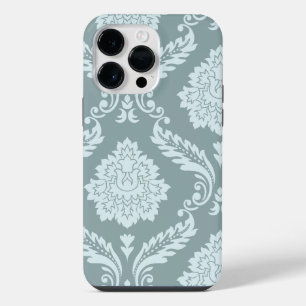 Rococo Damask Art I Duck Egg Blue+Teal iPhone 14 Pro Max Case