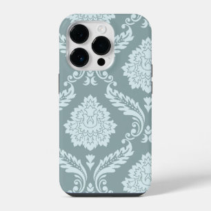 Rococo Damask Art I Duck Egg Blue+Teal iPhone 14 Pro Case