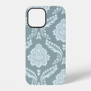 Rococo Damask Art I Duck Egg Blue+Teal iPhone 12 Case