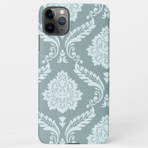 Rococo Damask Art I Duck Egg Blue+Teal iPhone 11Pro Max Case
