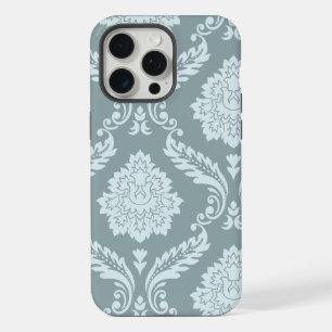 Rococo Damask Art I Duck Egg Blue+Teal iPhone 15 Pro Max Case