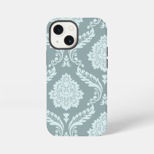 Rococo Damask Art I Duck Egg Blue+Teal iPhone 13 Mini Case