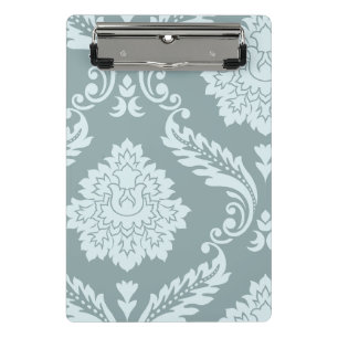 Rococo Damask Art I Duck Egg Blue+Teal Mini Clipboard