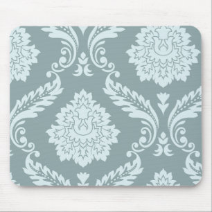 Rococo Damask Art I Duck Egg Blue+Teal Mouse Mat