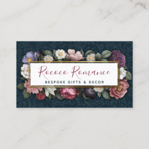 Rococo Damask & Elegant Floral Vintage Feminine Business Card