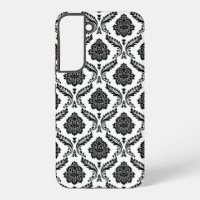 Rococo Damask Pattern Black on White