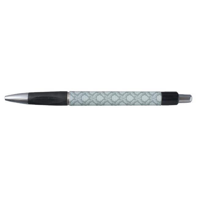Rococo Damask Pattern Duck Egg Blue+Teal (Front)