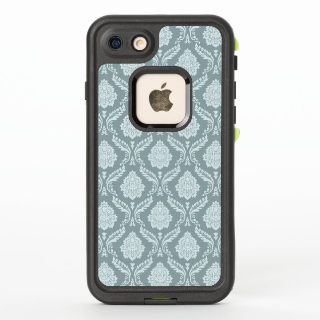 Rococo Damask Pattern Duck Egg Blue+Teal LifeProof iPhone Case (Back)