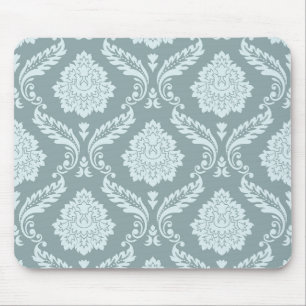 Rococo Damask Pattern Duck Egg Blue+Teal Mouse Mat