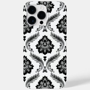 Rococo Damask Pattern Grey Black White Case-Mate iPhone 14 Pro Max Case