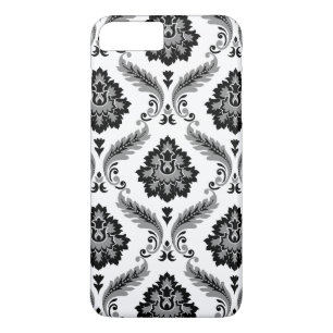 Rococo Damask Pattern Grey Black White iPhone 8 Plus/7 Plus Case