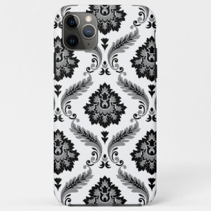 Rococo Damask Pattern Grey Black White iPhone 11 Pro Max Case