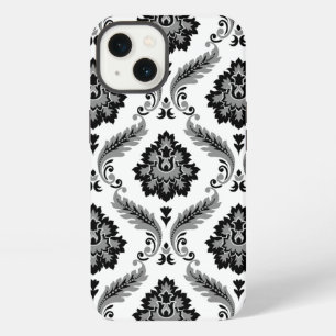 Rococo Damask Pattern Grey Black White iPhone 13 Case