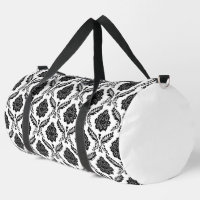 Rococo Damask Rpt Pattern Black on White