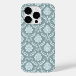 Rococo Damask Rpt Pattern Duck Egg Blue+Teal Case-Mate iPhone 14 Pro Case