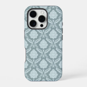 Rococo Damask Rpt Pattern Duck Egg Blue+Teal iPhone 16 Pro Case