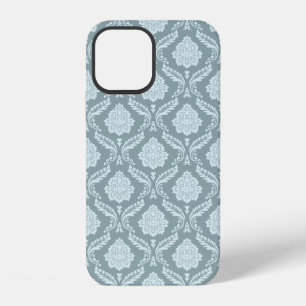 Rococo Damask Rpt Pattern Duck Egg Blue+Teal iPhone 12 Case