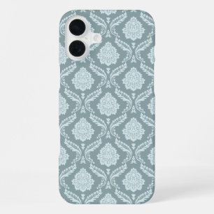 Rococo Damask Rpt Pattern Duck Egg Blue+Teal iPhone 16 Plus Case
