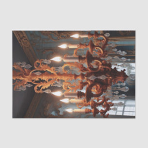 Rococo Elegance Chandelier Decoupage   Ornate  Tissue Paper