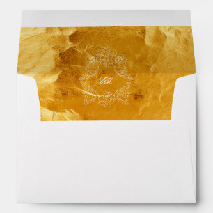 Rococo Faux Gold Foil Pre-Addressed Wedding Invite Envelope