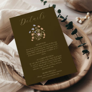 Rococo Floral Antique Frame Wedding Enclosure Card