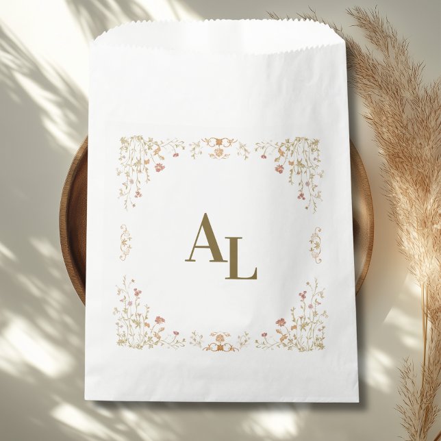 Rococo Floral Antique Frame Wedding Favour Bags (Creator Uploaded)