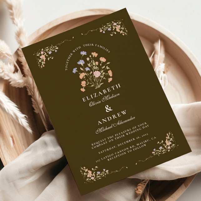 Rococo Floral Antique Frame Wedding Invitation (Creator Uploaded)