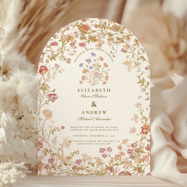 Rococo Floral Antique Frame Wedding Invitation (Creator Uploaded)