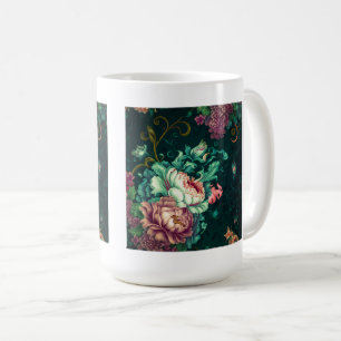 Rococo Floral Decoration Classic Mug, 15 oz  Coffee Mug