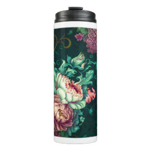 Rococo Floral Decoration Thermal Tumbler