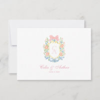 Rococo Floral Monogram Crest Wedding