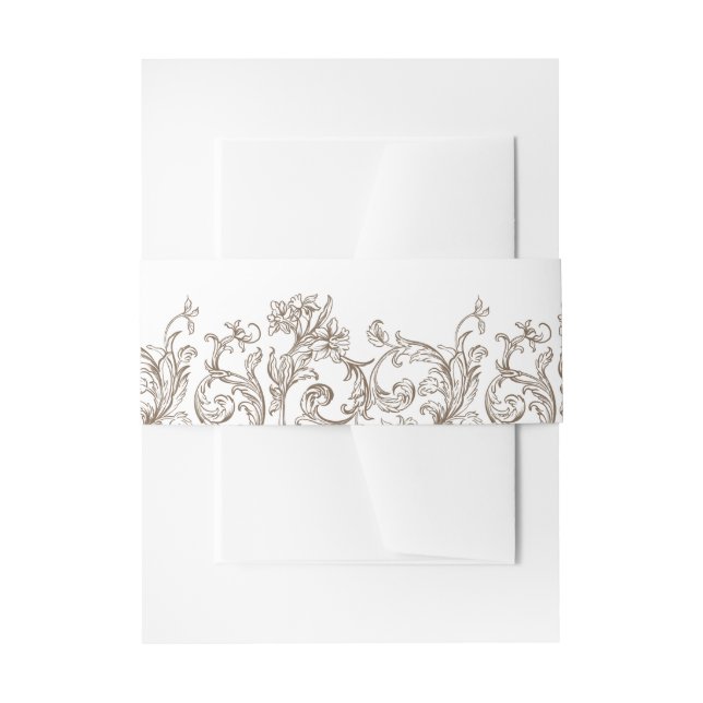 Rococo Florentine Monochrome Invitation Belly Band (Front Example)