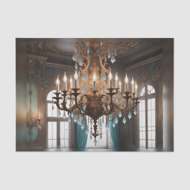 Rococo French Chandelier Decoupage Paper 1 (Front)