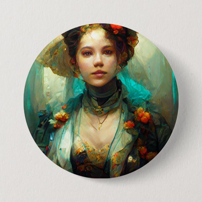 Rococo Future Sci-Fi Fantasy 7.5 Cm Round Badge (Front)