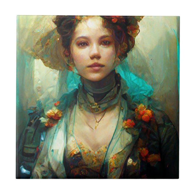 Rococo Future Sci-Fi Fantasy Tile (Front)