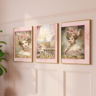 Rococo Glamour & Allure Pink Decoupage Wrapping Paper Sheet