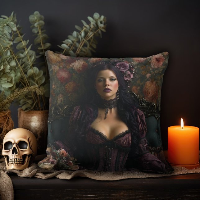 Rococo Gothic Woman Cushion (Creator Uploaded)