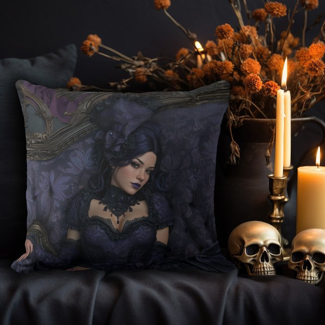 Rococo Gothic Woman Cushion (Creator Uploaded)