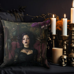 Rococo Gothic Woman Cushion