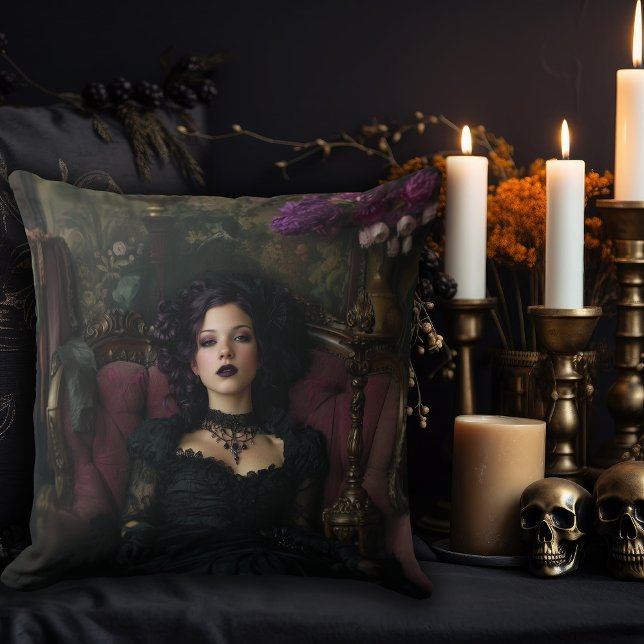 Rococo Gothic Woman Cushion (Creator Uploaded)