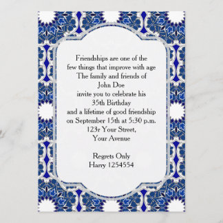 Rococo Indigo Beautiful Invitation